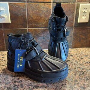 NWT Polo Ralph Lauren Oslo Low BT Waterproof Boots Mens 7 Leather Black